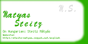 matyas steitz business card
